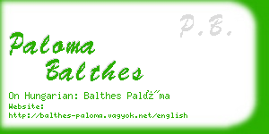 paloma balthes business card